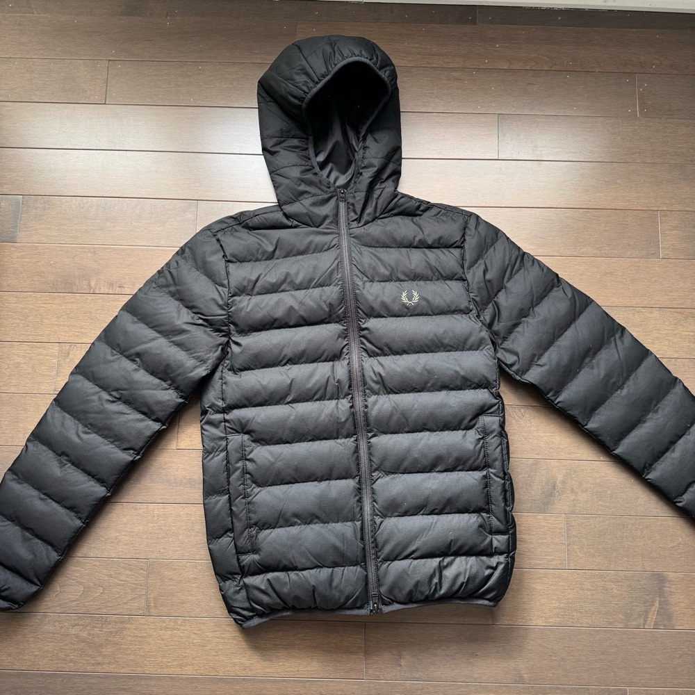 Fred Perry Men Black Hooded Insulated Jacket - XS - NWT